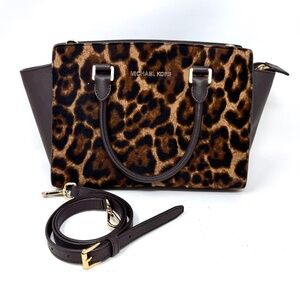 Michael Kors Avril Crossbody Leopard Print Handbag